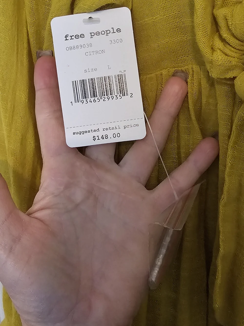 Free People Citron Gauze Button-Front Peasant Top - Picture 4 of 4
